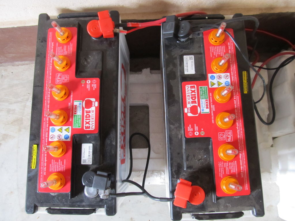Top view of the batteries