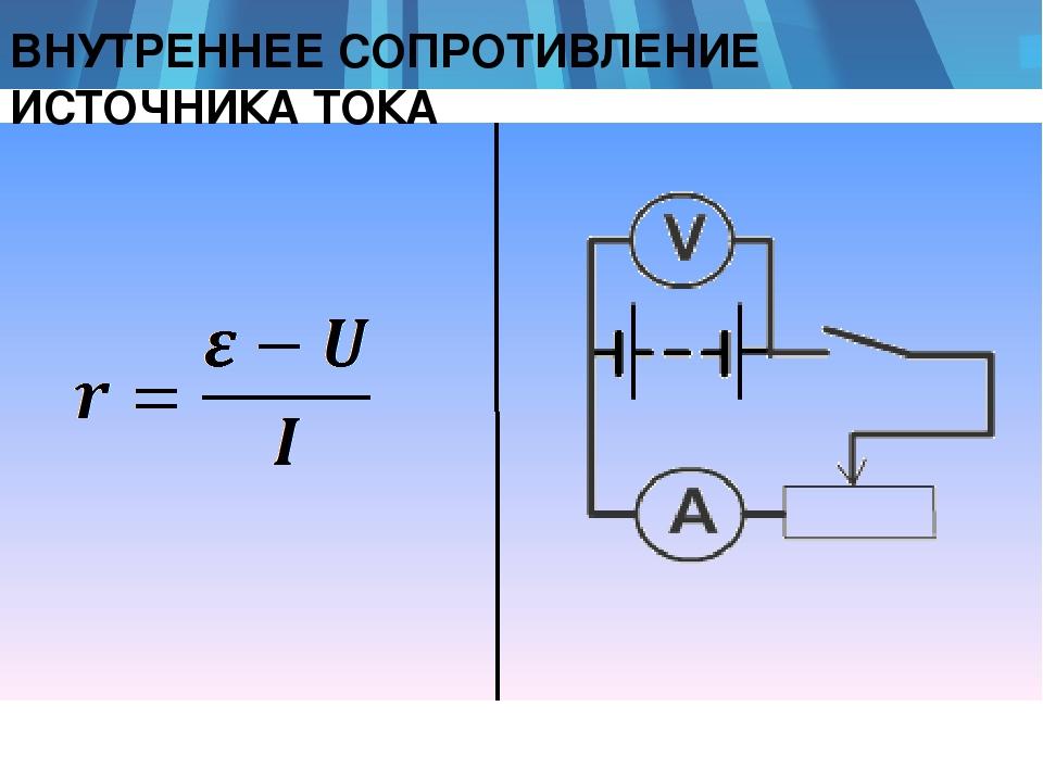 Внутреннее сопротивление источника тока