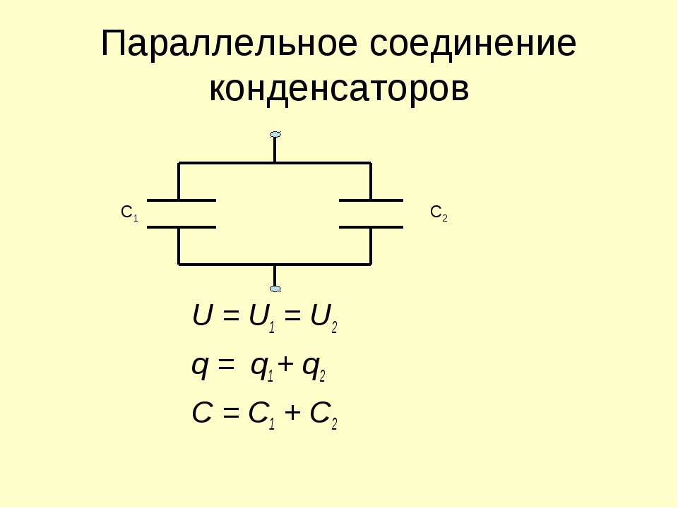 Презентация соединение конденсаторов последовательное и параллельное