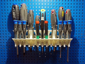 Screwdriver holder (pegboard or wall mounted)