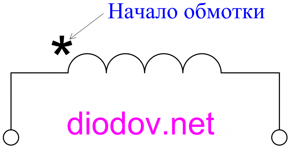 Обозначение первичной обмотки трансформатора