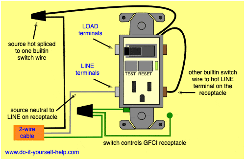 wiring diagram for a switched gfci outlet