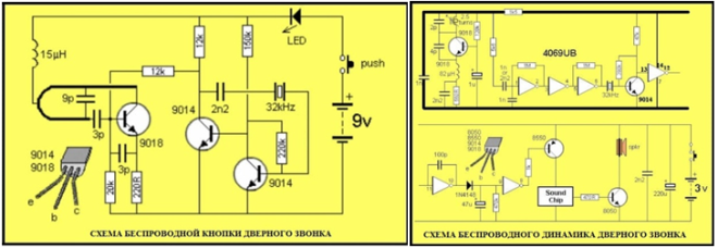 Схема беспроводных звонков