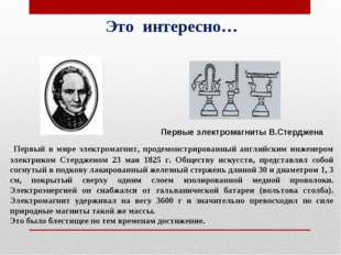 Первый в мире электромагнит, продемонстрированный английским инженером элект