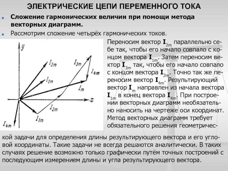 Постройте векторную диаграмму сложения колебаний с соблюдением масштаба