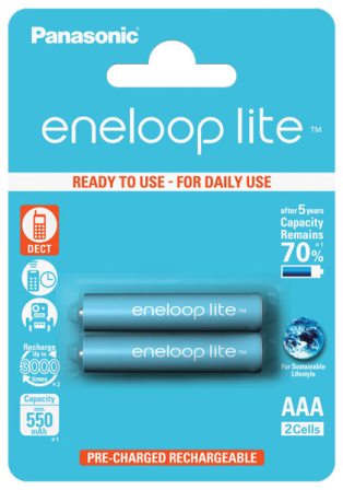 Аккумуляторные батарейки мизинчиковые для радиотелефонов Panasonic AAA Eneloop Lite