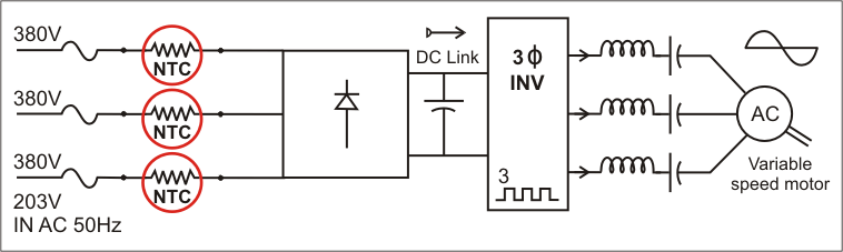 Inrush Current Variable Frequency Drive Schematic