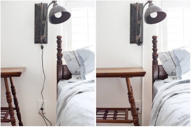 how to hide sconce cords easily - Maison de Pax